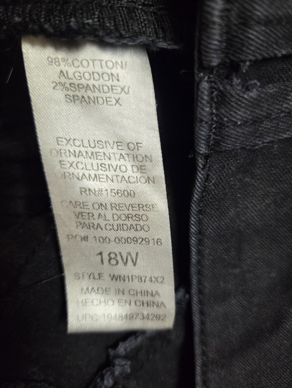 Democracy Black Knee-Length Cotton Blend Shorts Size 18W - Picture 4 of 9